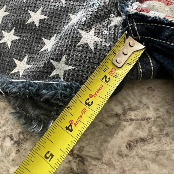 Miss Me shorts rocker American flag size 27 jean red white blue stars stripes - Picture 6 of 10